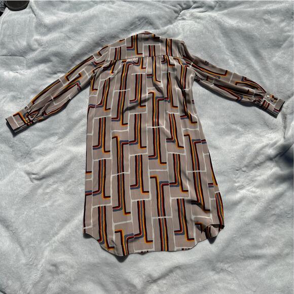 Rachel Comey Upland Dress 100% Silk Rainbow Print Tunic Shirt Dress Size 2 EUC - Picture 6 of 16